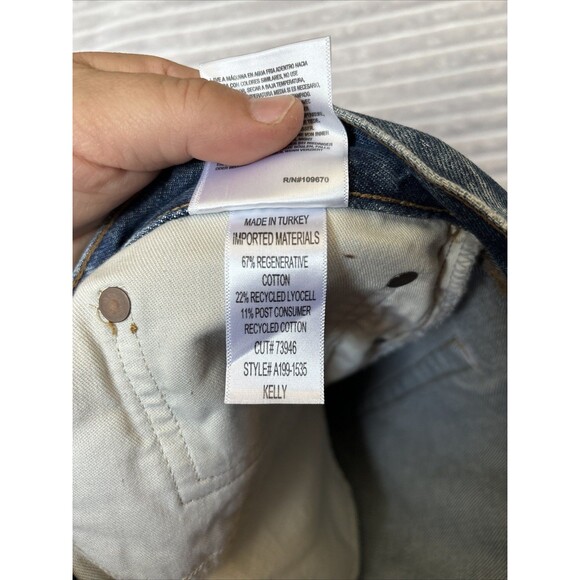 Womens Agolde Kelly Blue Denim High-rise Straight Leg jeans, size 30 Button Fly - Picture 14 of 16